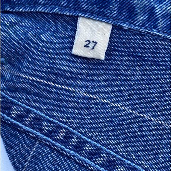 New Citizens Of Humanity Premium Vintage Stella Blue Stripes Pleated Denim Short - Picture 6 of 6